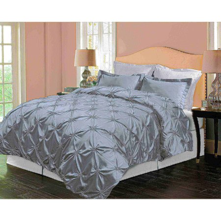 HOTEL GRAND Pintuck Down-Alternative Comforter Set, Grey, King 174712